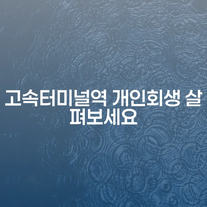 고속터미널역 개인회생 살펴보세요