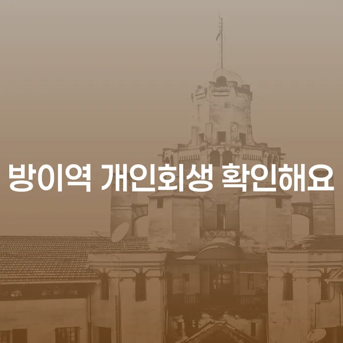 방이역 개인회생 확인해요