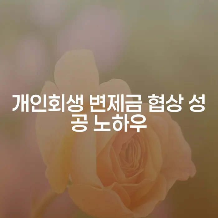 개인회생 변제금 협상 성공 노하우: 어떻게 접근해야 할까요?